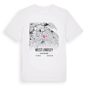 West Lindsey karta t-shirt – ekologisk bomull t-shirt från Pinshirt