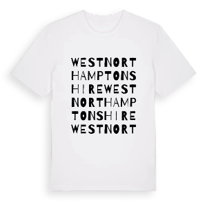 West Northamptonshire ordlek t-shirt – ekologisk bomull t-shirt från Pinshirt