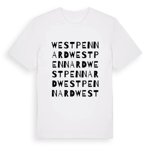 West Pennard ordlek t-shirt – ekologisk bomull t-shirt från Pinshirt