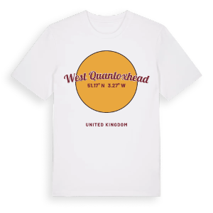 West Quantoxhead cirkel t-shirt – ekologisk bomull t-shirt från Pinshirt