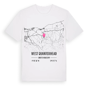 West Quantoxhead karta t-shirt – ekologisk bomull t-shirt från Pinshirt