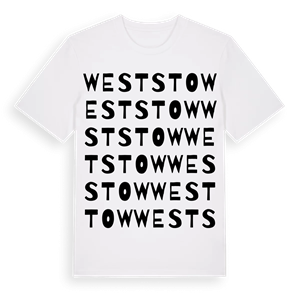 West Stow ordlek t-shirt – ekologisk bomull t-shirt från Pinshirt