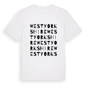 West Yorkshire ordlek t-shirt – ekologisk bomull t-shirt från Pinshirt