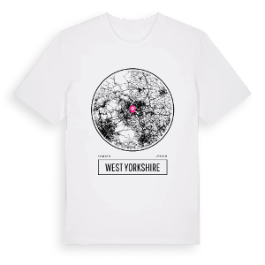 West Yorkshire t-shirt – ekologisk bomull t-shirt från Pinshirt