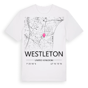 Westleton karta t-shirt – ekologisk bomull t-shirt från Pinshirt