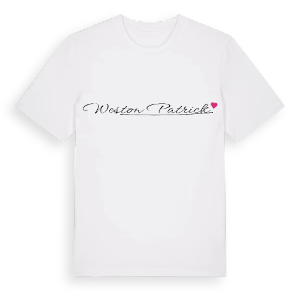 Weston Patrick hjärta t-shirt – ekologisk bomull t-shirt från Pinshirt