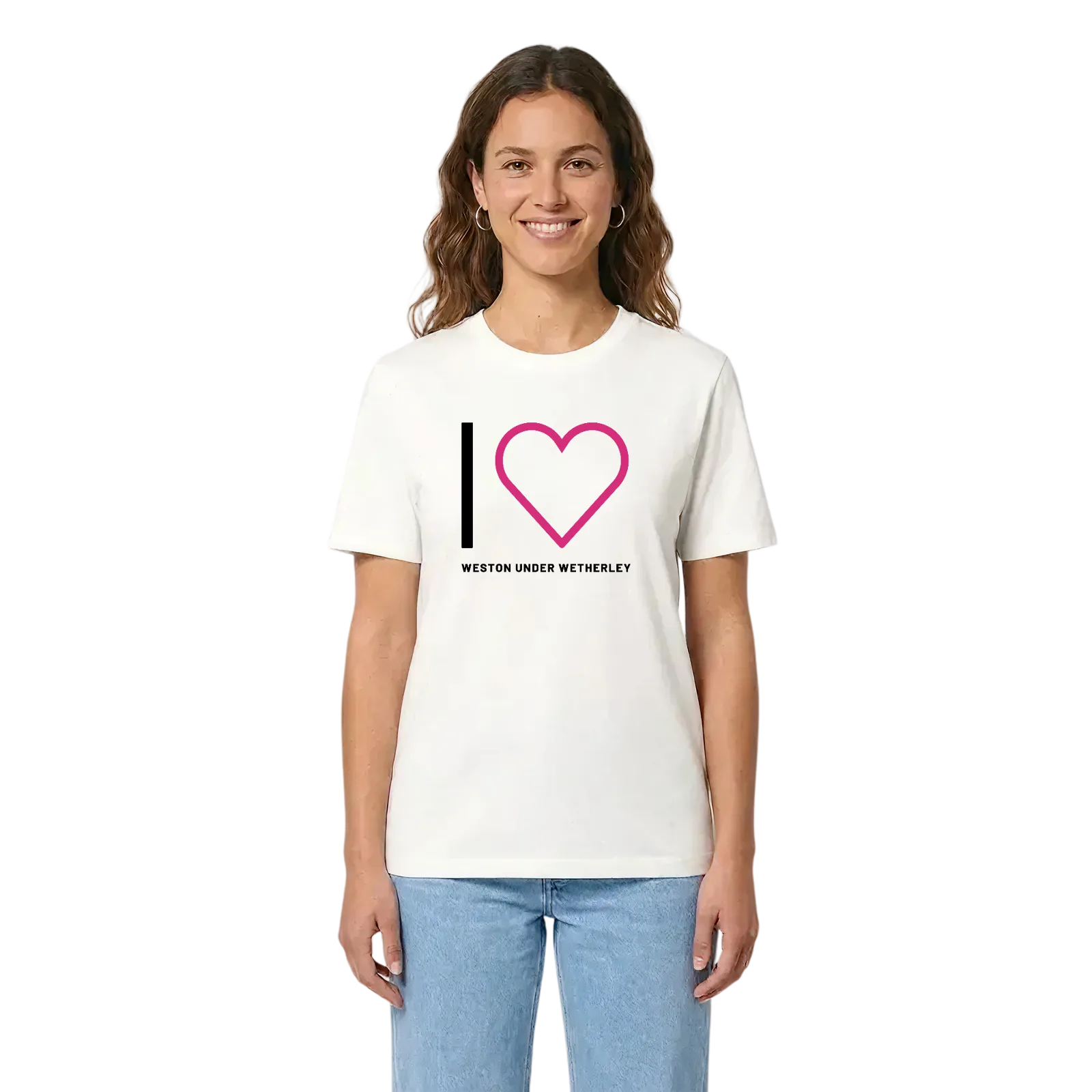 Jag älskar Weston under Wetherley t-shirt stort tryck – White, i miljö