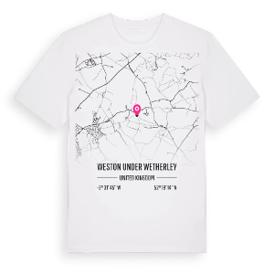Weston under Wetherley karta t-shirt – ekologisk bomull t-shirt från Pinshirt