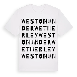 Weston under Wetherley ordlek t-shirt – ekologisk bomull t-shirt från Pinshirt