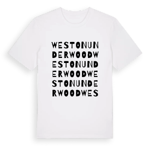Weston Underwood ordlek t-shirt – ekologisk bomull t-shirt från Pinshirt