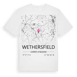 Wethersfield karta t-shirt – ekologisk bomull t-shirt från Pinshirt