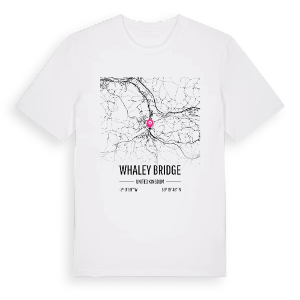 Whaley Bridge karta t-shirt – ekologisk bomull t-shirt från Pinshirt