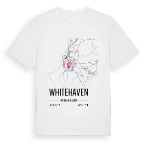 Whitehaven karta t-shirt – ekologisk bomull t-shirt från Pinshirt