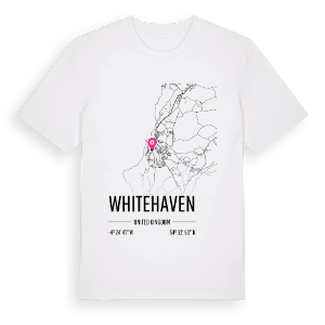 Whitehaven karta t-shirt – ekologisk bomull t-shirt från Pinshirt