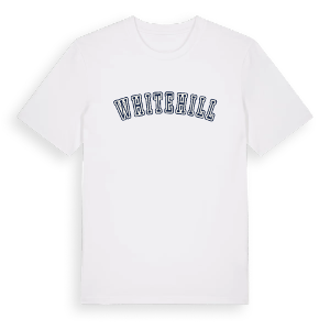 Whitehill college t-shirt – ekologisk bomull t-shirt från Pinshirt