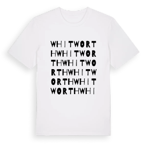 Whitworth ordlek t-shirt – ekologisk bomull t-shirt från Pinshirt