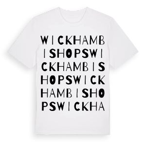 Wickham Bishops ordlek t-shirt – ekologisk bomull t-shirt från Pinshirt
