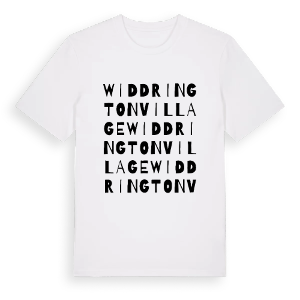 Widdrington Village ordlek t-shirt – ekologisk bomull t-shirt från Pinshirt