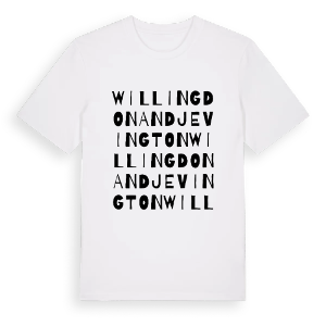 Willingdon and Jevington ordlek t-shirt – ekologisk bomull t-shirt från Pinshirt