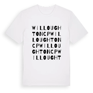 Willoughton CP ordlek t-shirt – ekologisk bomull t-shirt från Pinshirt