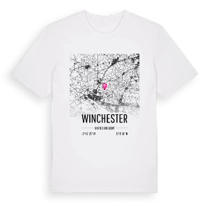 Winchester karta t-shirt – ekologisk bomull t-shirt från Pinshirt