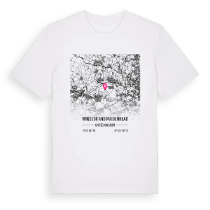 Windsor and Maidenhead karta t-shirt – ekologisk bomull t-shirt från Pinshirt