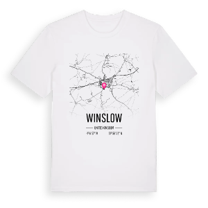 Winslow karta t-shirt – ekologisk bomull t-shirt från Pinshirt
