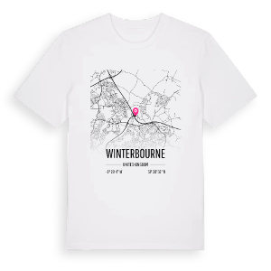 Winterbourne karta t-shirt – ekologisk bomull t-shirt från Pinshirt