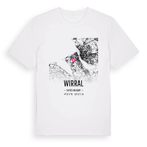Wirral karta t-shirt – ekologisk bomull t-shirt från Pinshirt