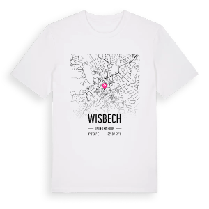 Wisbech karta t-shirt – ekologisk bomull t-shirt från Pinshirt