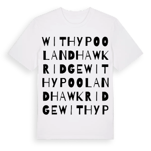 Withypool and Hawkridge ordlek t-shirt – ekologisk bomull t-shirt från Pinshirt