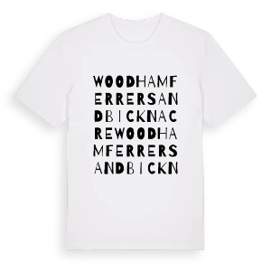 Woodham Ferrers and Bicknacre ordlek t-shirt – ekologisk bomull t-shirt från Pinshirt