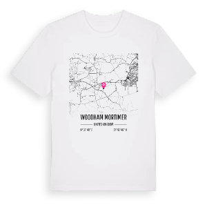 Woodham Mortimer karta t-shirt – ekologisk bomull t-shirt från Pinshirt