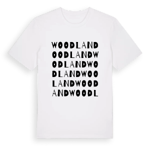 Woodland ordlek t-shirt – ekologisk bomull t-shirt från Pinshirt