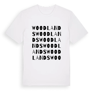 Woodlands ordlek t-shirt – ekologisk bomull t-shirt från Pinshirt