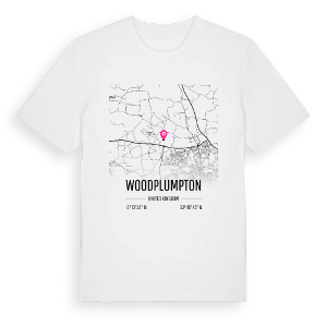 Woodplumpton karta t-shirt – ekologisk bomull t-shirt från Pinshirt