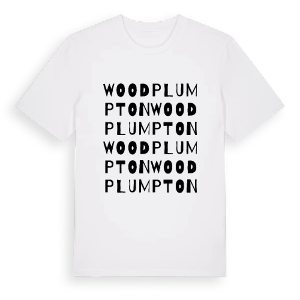 Woodplumpton ordlek t-shirt – ekologisk bomull t-shirt från Pinshirt