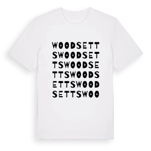 Woodsetts ordlek t-shirt – ekologisk bomull t-shirt från Pinshirt