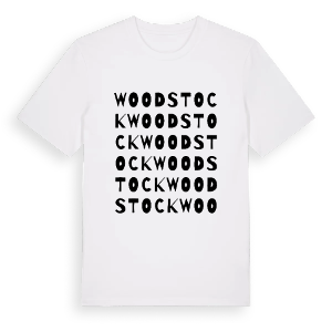 Woodstock ordlek t-shirt – ekologisk bomull t-shirt från Pinshirt