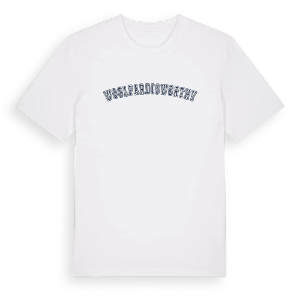 Woolfardisworthy college t-shirt – ekologisk bomull t-shirt från Pinshirt