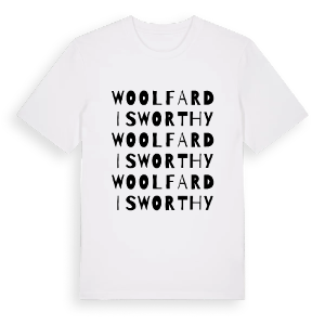 Woolfardisworthy ordlek t-shirt – ekologisk bomull t-shirt från Pinshirt