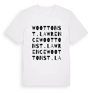 Wootton St. Lawrence ordlek t-shirt – ekologisk bomull t-shirt från Pinshirt