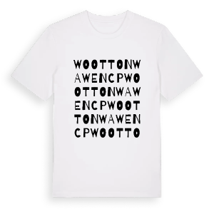 Wootton Wawen CP ordlek t-shirt – ekologisk bomull t-shirt från Pinshirt