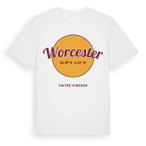 Worcester cirkel t-shirt – ekologisk bomull t-shirt från Pinshirt
