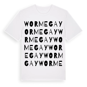 Wormegay ordlek t-shirt – ekologisk bomull t-shirt från Pinshirt