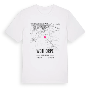 Wothorpe karta t-shirt – ekologisk bomull t-shirt från Pinshirt