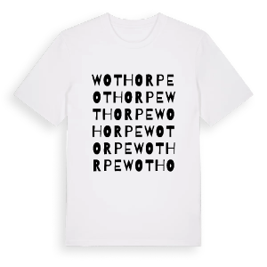 Wothorpe ordlek t-shirt – ekologisk bomull t-shirt från Pinshirt