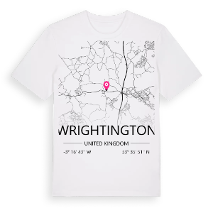 Wrightington karta t-shirt – ekologisk bomull t-shirt från Pinshirt