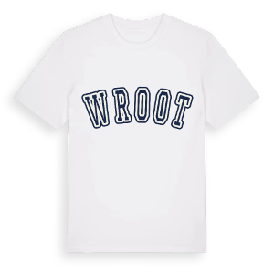 Wroot college t-shirt – ekologisk bomull t-shirt från Pinshirt
