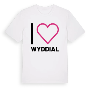 Jag älskar Wyddial t-shirt stort tryck – ekologisk bomull t-shirt från Pinshirt